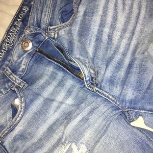 Light wash distressed jeans